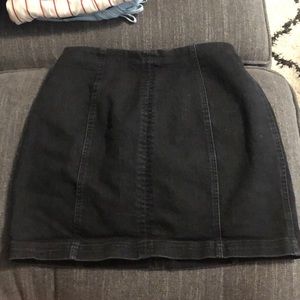 Black jean mini skirt
